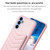 Samsung Galaxy A14 4G / 5G BF26 Wave Pattern Card Bag Holder Phone Case - Pink