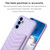 Samsung Galaxy A14 4G / 5G BF26 Wave Pattern Card Bag Holder Phone Case - Purple