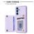 Samsung Galaxy A14 4G / 5G BF26 Wave Pattern Card Bag Holder Phone Case - Purple