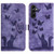 Samsung Galaxy A14 4G / 5G Butterfly Cat Embossing Flip Leather Phone Case - Purple