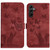 Samsung Galaxy A14 4G / 5G Butterfly Cat Embossing Flip Leather Phone Case - Red