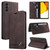 Samsung Galaxy A14 4G / 5G GQUTROBE Skin Feel Anti-theft Brush Horizontal Flip Leather Case with Holder - Brown