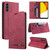 Samsung Galaxy A14 4G / 5G GQUTROBE Skin Feel Anti-theft Brush Horizontal Flip Leather Case with Holder - Wine Red