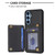 Samsung Galaxy A14 4G / 5G Grid Card Slot Holder Phone Case - Black