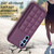 Samsung Galaxy A14 4G / 5G Grid Card Slot Holder Phone Case - Dark Purple