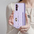 Samsung Galaxy A14 4G / 5G Horizontal Metal Buckle Wallet Rhombic Leather Phone Case - Purple