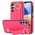 Samsung Galaxy A14 4G / 5G Non-slip Full Coverage Ring PU Phone Case with Wristband - Rose Red