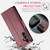 Samsung Galaxy A14 4G/5G CaseMe 023 Butterfly Buckle Litchi Texture RFID Anti-theft Leather Phone Case - Wine Red