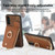 Samsung Galaxy A14 4G/5G Cross Leather Ring Vertical Zipper Wallet Back Phone Case - Brown