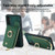 Samsung Galaxy A14 4G/5G Cross Leather Ring Vertical Zipper Wallet Back Phone Case - Green