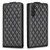 Samsung Galaxy A14 4G/5G Diamond Lattice Vertical Flip Leather Phone Case - Black