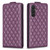 Samsung Galaxy A14 4G/5G Diamond Lattice Vertical Flip Leather Phone Case - Dark Purple