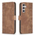 Samsung Galaxy A14 4G/5G Plaid Embossed Leather Phone Case - Brown