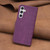 Samsung Galaxy A14 4G/5G Plaid Embossed Leather Phone Case - Purple