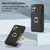 Samsung Galaxy A14 4G/5G Ring Card Litchi Leather Back Phone Case - Black