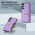 Samsung Galaxy A14 4G/5G Ring Card Litchi Leather Back Phone Case - Purple