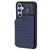 Samsung Galaxy A14 5G / 4G Grid Texture Card Bag Phone Case with Lanyard - Blue
