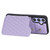 Samsung Galaxy A14 5G / 4G Grid Texture Card Bag Phone Case with Lanyard - Purple