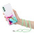 Samsung Galaxy A14 5G / 4G Hollow Marble Pattern TPU Phone Case with Neck Strap Rope - Green