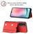 Samsung Galaxy A14 5G / 4G Skin Feel PU + TPU + PC Card Slots Phone Case - Red