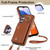 Samsung Galaxy A14 5G / 4G Zipper Card Bag Phone Case with Dual Lanyard - Brown