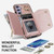 Samsung Galaxy A14 5G / 4G Zipper Card Bag Phone Case with Dual Lanyard - Rose Gold