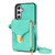 Samsung Galaxy A14 5G / 4G Zipper Hardware Card Wallet Phone Case - Mint Green