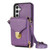 Samsung Galaxy A14 5G / 4G Zipper Hardware Card Wallet Phone Case - Purple