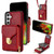 Samsung Galaxy A14 5G / 4G Zipper Hardware Card Wallet Phone Case - Red