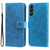 Samsung Galaxy A14 5G 7-petal Flowers Embossing Leather Phone Case - Blue