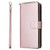 Samsung Galaxy A14 5G 9 Card Slots Zipper Wallet Bag Leather Phone Case - Rose Gold