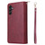 Samsung Galaxy A14 5G 9 Card Slots Zipper Wallet Bag Leather Phone Case - Wine Red