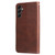 Samsung Galaxy A14 5G Calf Texture Zipper Leather Phone Case - Brown