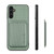 Samsung Galaxy A14 5G Carbon Fiber Leather Card Magsafe Magnetic Phone Case - Green