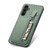 Samsung Galaxy A14 5G Carbon Fiber Vertical Flip Zipper Wallet Phone Case - Green