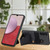 Samsung Galaxy A14 5G Carbon Fiber Wallet Flip Card K-shaped Holder Phone Case - Black