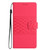 Samsung Galaxy A14 5G Diamond Embossed Skin Feel Leather Phone Case with Lanyard - Red