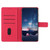 Samsung Galaxy A14 5G Diamond Embossed Skin Feel Leather Phone Case with Lanyard - Red