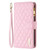 Samsung Galaxy A14 5G Diamond Lattice Zipper Wallet Leather Flip Phone Case - Pink