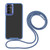 Samsung Galaxy A14 5G Electroplating Hawkeye Phone Case with Lanyard - Blue