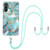 Samsung Galaxy A14 5G Electroplating IMD Splicing Dual-side Marble TPU Phone Case with Lanyard - Blue