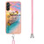 Samsung Galaxy A14 5G Electroplating IMD TPU Phone Case with Lanyard - Dream Butterfly