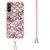 Samsung Galaxy A14 5G Electroplating IMD TPU Phone Case with Lanyard - Pink Scales