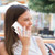 Samsung Galaxy A14 5G Electroplating Marble IMD TPU Phone Case with Ring Holder - White 006