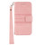 Samsung Galaxy A14 5G Embossed Stripes Skin Feel Leather Phone Case - Pink