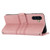 Samsung Galaxy A14 5G Embossed Stripes Skin Feel Leather Phone Case - Pink