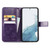 Samsung Galaxy A14 5G Four-leaf Clasp Embossed Buckle Leather Phone Case - Purple