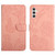 Samsung Galaxy A14 5G HT03 Skin Feel Butterfly Embossed Flip Leather Phone Case - Pink