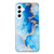 Samsung Galaxy A14 5G IMD Shell Pattern TPU Phone Case - Blue Gold Marble