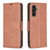 Samsung Galaxy A14 5G Lambskin Texture Leather Phone Case - Brown